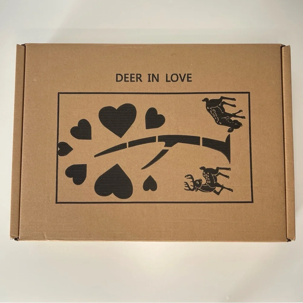 Deer in Love MDF Wood Wall Decor DIY Tree Deer Nursery Wall Art New